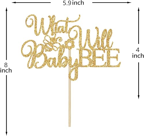 Miniatura 5 de What Will Baby Bee Cake Topper, decoraciones temáticas de abeja, revelación de género, baby shower, anuncio de embarazo, decoraciones de fiesta de