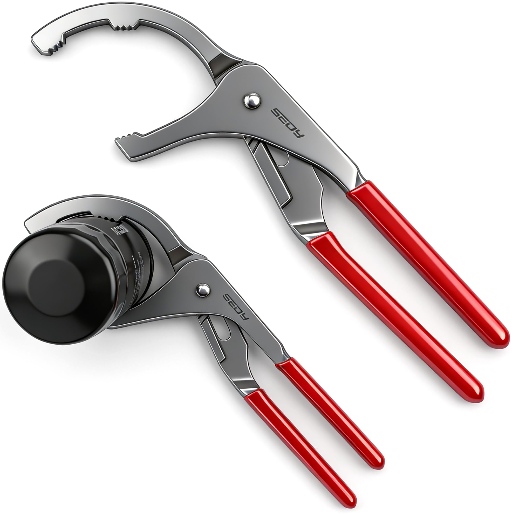 Oil Filter Wrench Set, 9" & 12" Adjustable Oil Filter Pliers, Heavy-Duty Oil Filter Removal Tools for Cars, Trucks, Motorcycles, Slip-Free Jaw Design