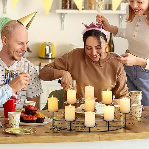 Miniatura 6 de Portavelas para chimenea de candelabro candelabros de metal negro para decoración de chimenea interior, decoración de piso, centro de mesa grande