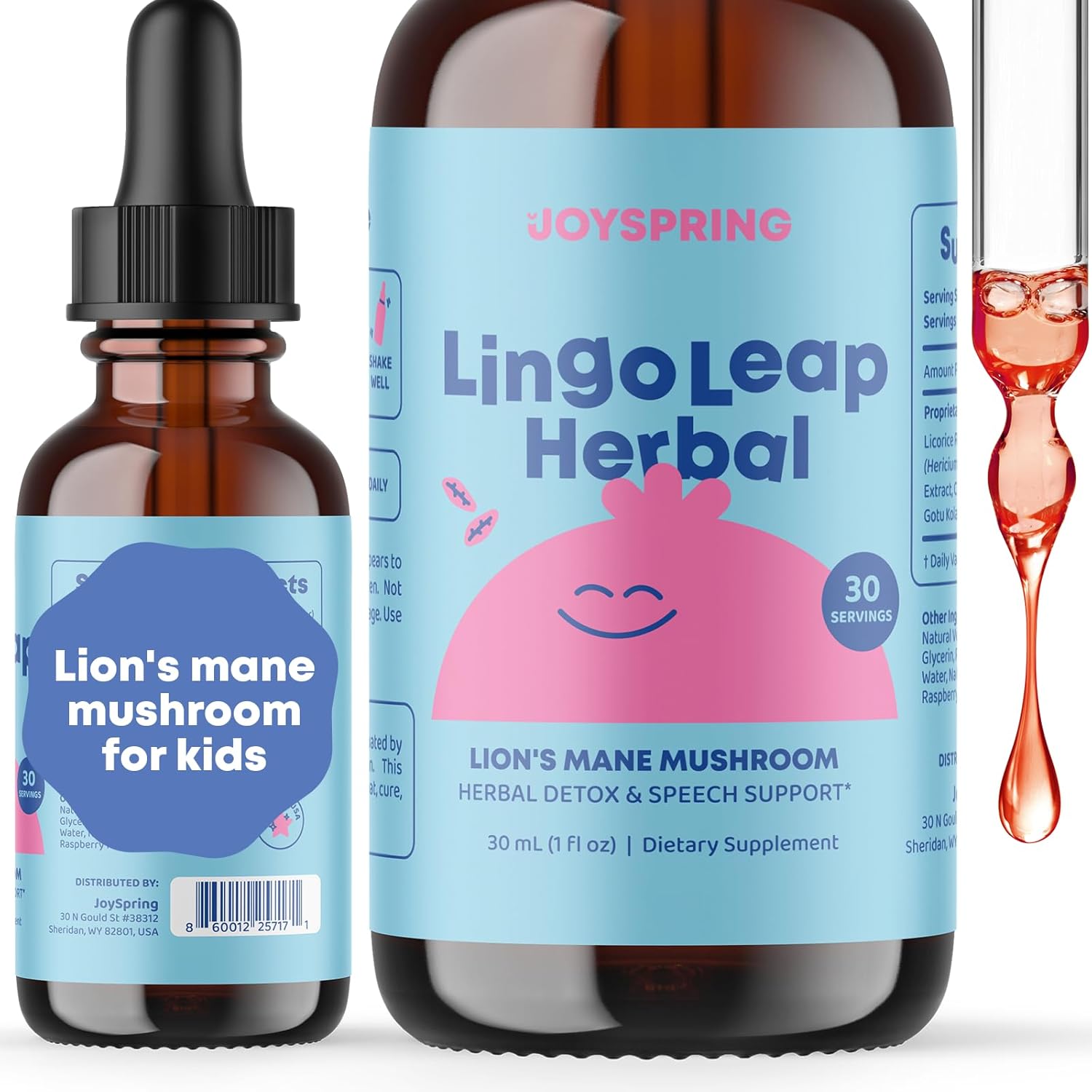JoySpring Lions Mane for Kids | Speech Delay Supplement for Kids & Toddlers | Lion’s Mane Mushroom, Gotu Kola & Ashwagandha for Speech Therapy & Cognitive Support – Easy-Take Liquid | LingoLeap Herbal JoySpring Lions Mane for Kids | Speech Delay Supplement for Kids & Toddlers | Lion’s Mane Mushroom, Gotu Kola & Ashwagandha for Speech Therapy & Cognitive Support – Easy-Take Liquid | LingoLeap Herbal