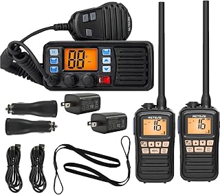 Retevis RM20 GPS Marine Radio VHF(1 Pack) with RM01P IP67 Handheld(2 Pack)