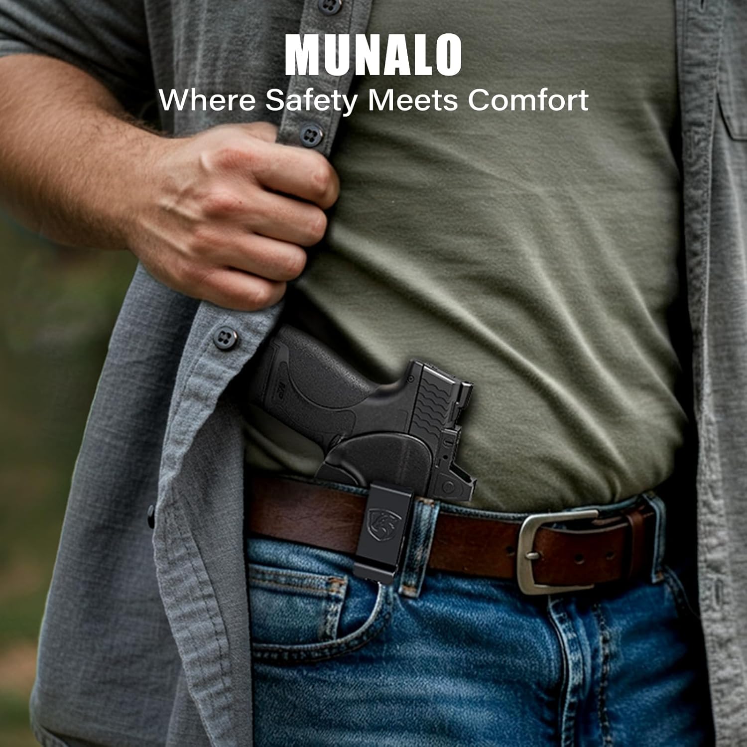 MUNALO IWB Holster Compatible with Smith & Wesson M&P Shield Plus, Shield M2.0, and Shield (Original/1.0) - Concealed Carry Holster with Optic Cut, Appendix Inside Waistband (Right-Hand)