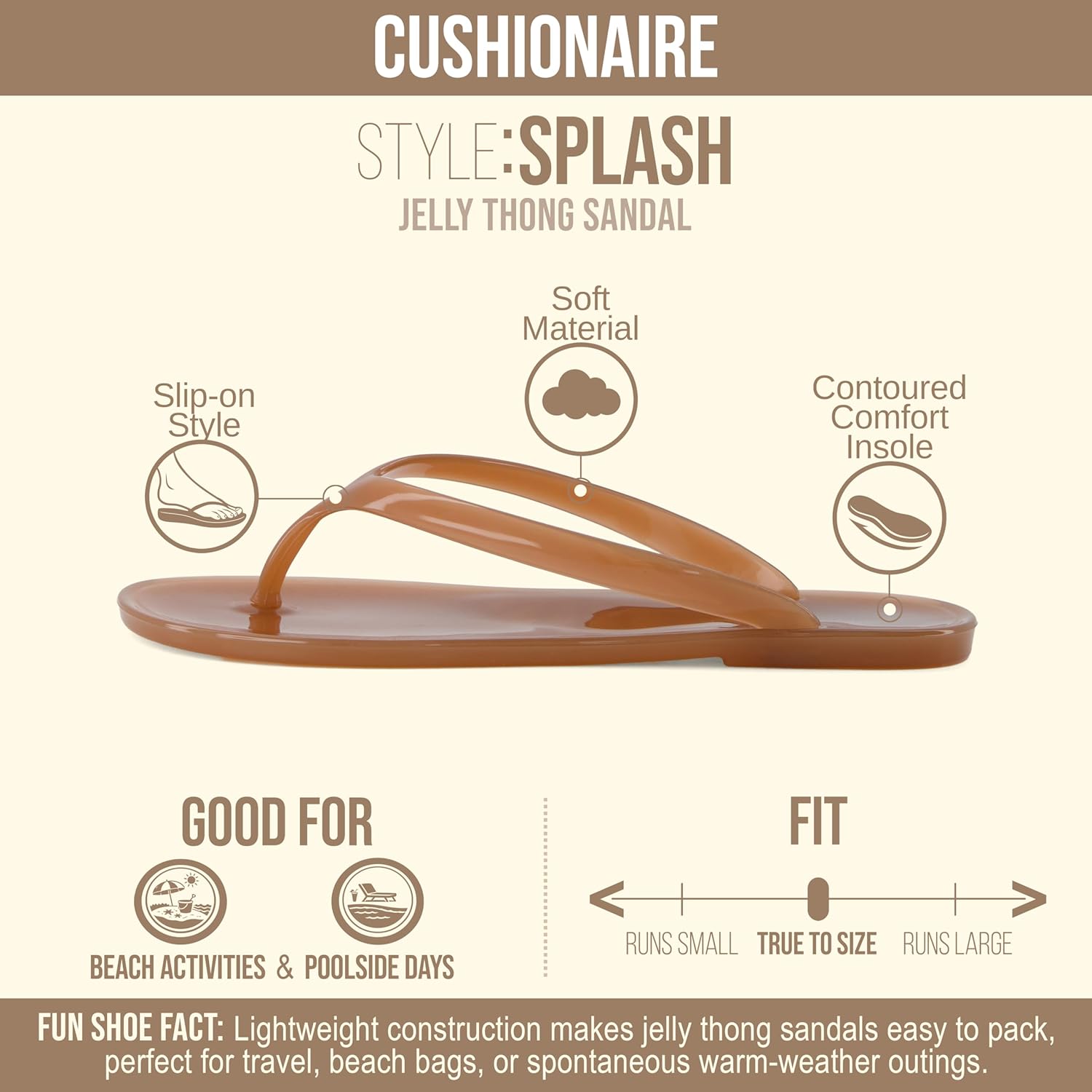 CUSHIONAIRE Splash Jelly Flip Flops for Women With Flexible Sole, Soft Footbed Summer Sandals for Women - Image 4