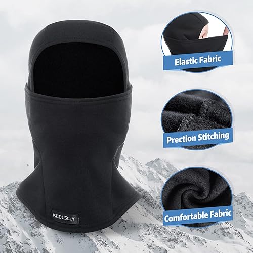 Miniatura 4 de KOOLSOLY Pasamontañas para niños, gorro de invierno, calentador facial para clima frío, máscara de esquí para niños y niñas