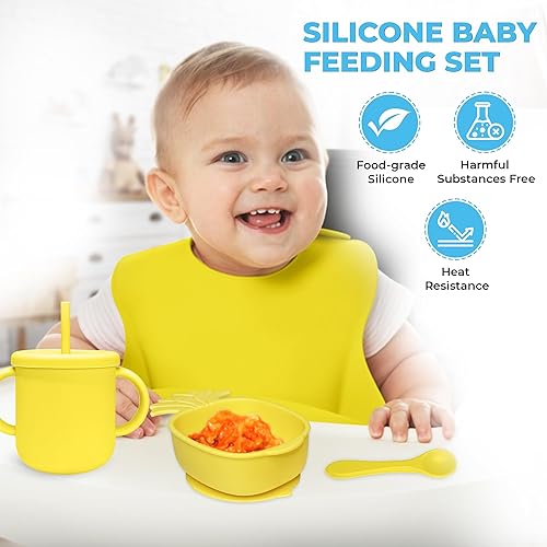 Miniatura 9 de Baby Led Weaning Supplies - Juego de alimentación de silicona para bebés - Juego de platos de succión de silicona ultra completos. Juego de platos