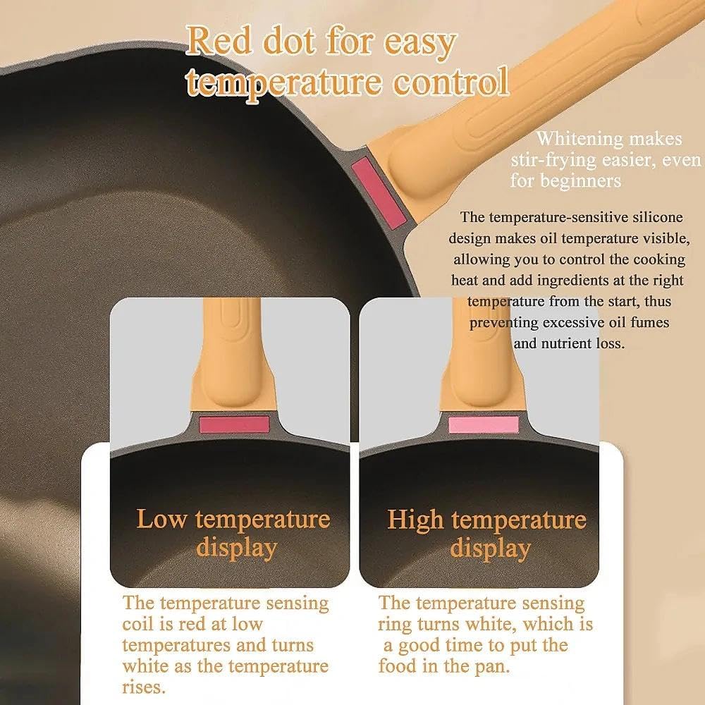 12 Inch Titanium Alloy Non Stick Pot with Lid with Steamer, Non-Stick Frying Pan with Ergonomic for Cooking Frying BakingWith Steamer Heat-Resistant & Lasts a Lifetime (Purple)