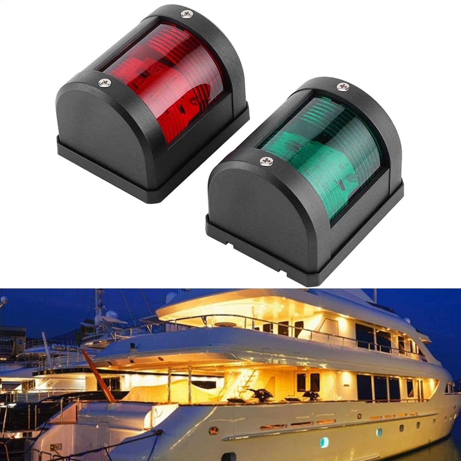 POFET 2 Pezzi Luce di Navigazione per Barca, Luci di Ancoraggio per Barche Marine Ripiegabili, Luce di Segnalazione Impermeabile a Tutto Tondo Luci di Navigazione di Avvertimento