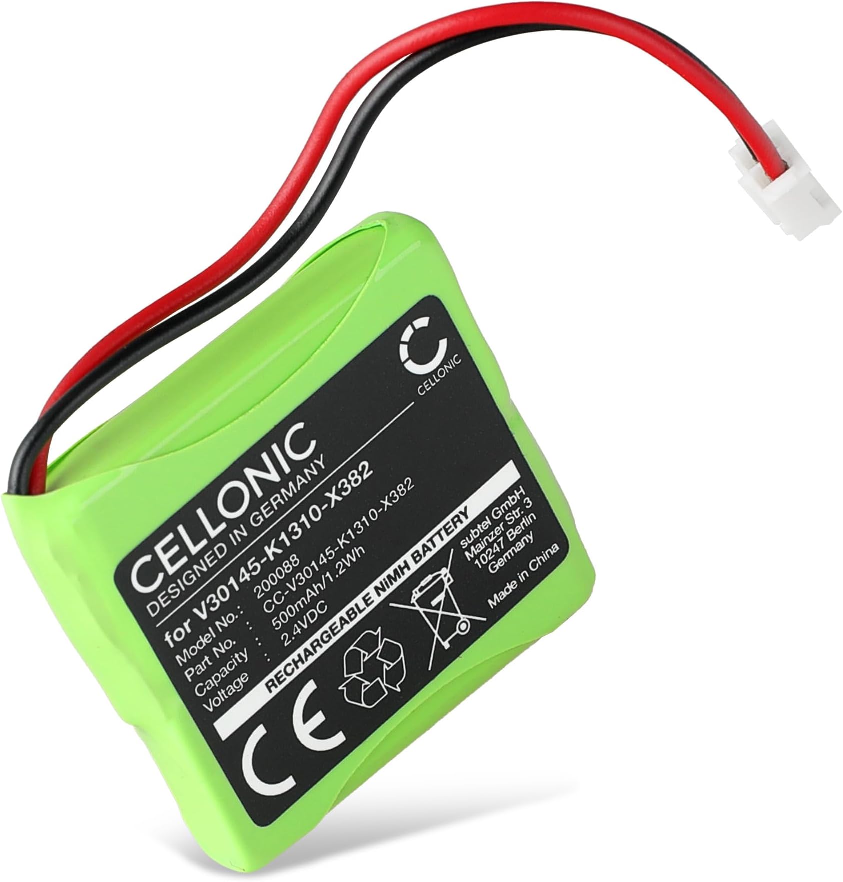 CELLONIC, battery compatible with Siemens Gigaset E45, Gigaset E450, Gigaset E455 (500mAh, 2.4V) 1x Replacement battery S30852-D1751-X1,V30145-K1310-X382