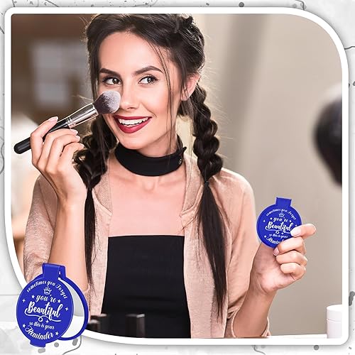 Miniatura 7 de 36 piezas de espejo compacto inspirador de 2.76 pulgadas, espejo redondo de vidrio para maquillaje, monedero personal, mini espejo, regalos para