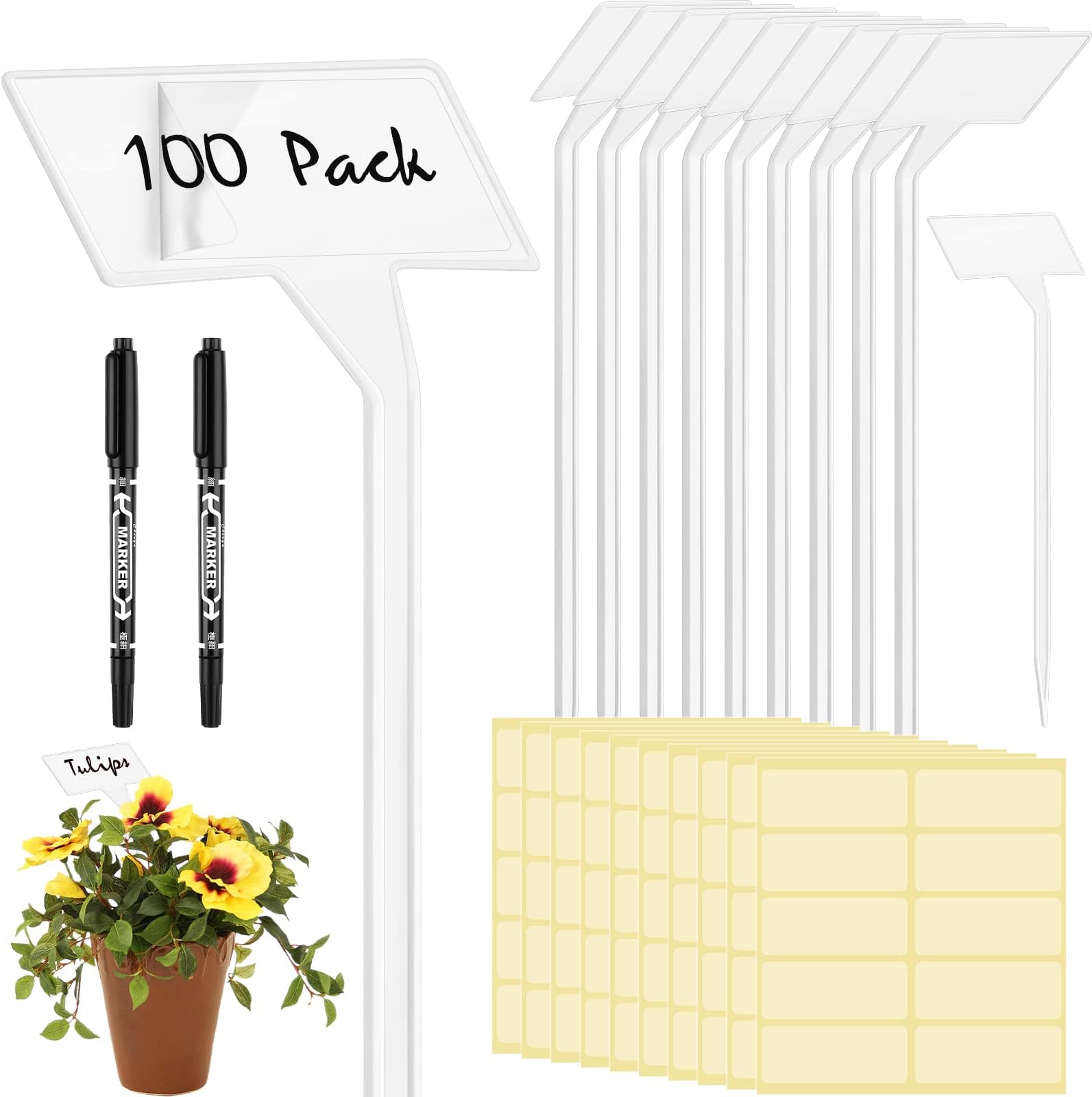 61 Pieces Metal Plant Tags Kit, 30 Pcs Copper Metal Plant