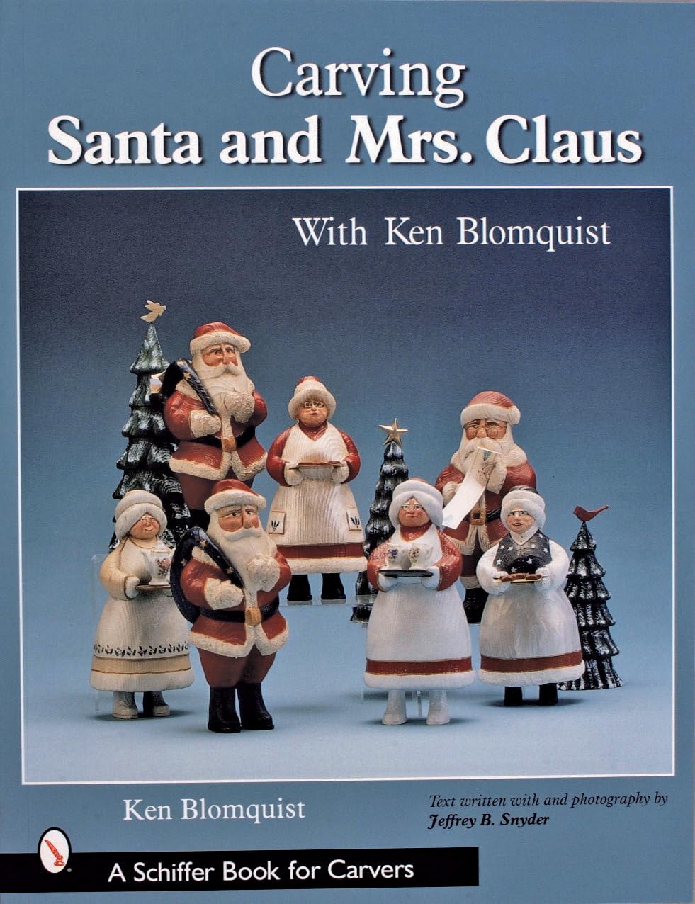 Décoration Père Noël en bois sculpté : statuette Mère Noël pour collectionneur de Noël