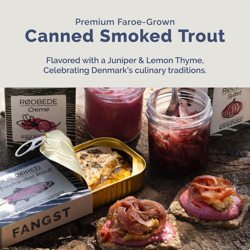 Fangst Regnbue Orred | Tinned Smoked Freshwater Trout with Juniper and Lemon Thyme | 3 x 110g