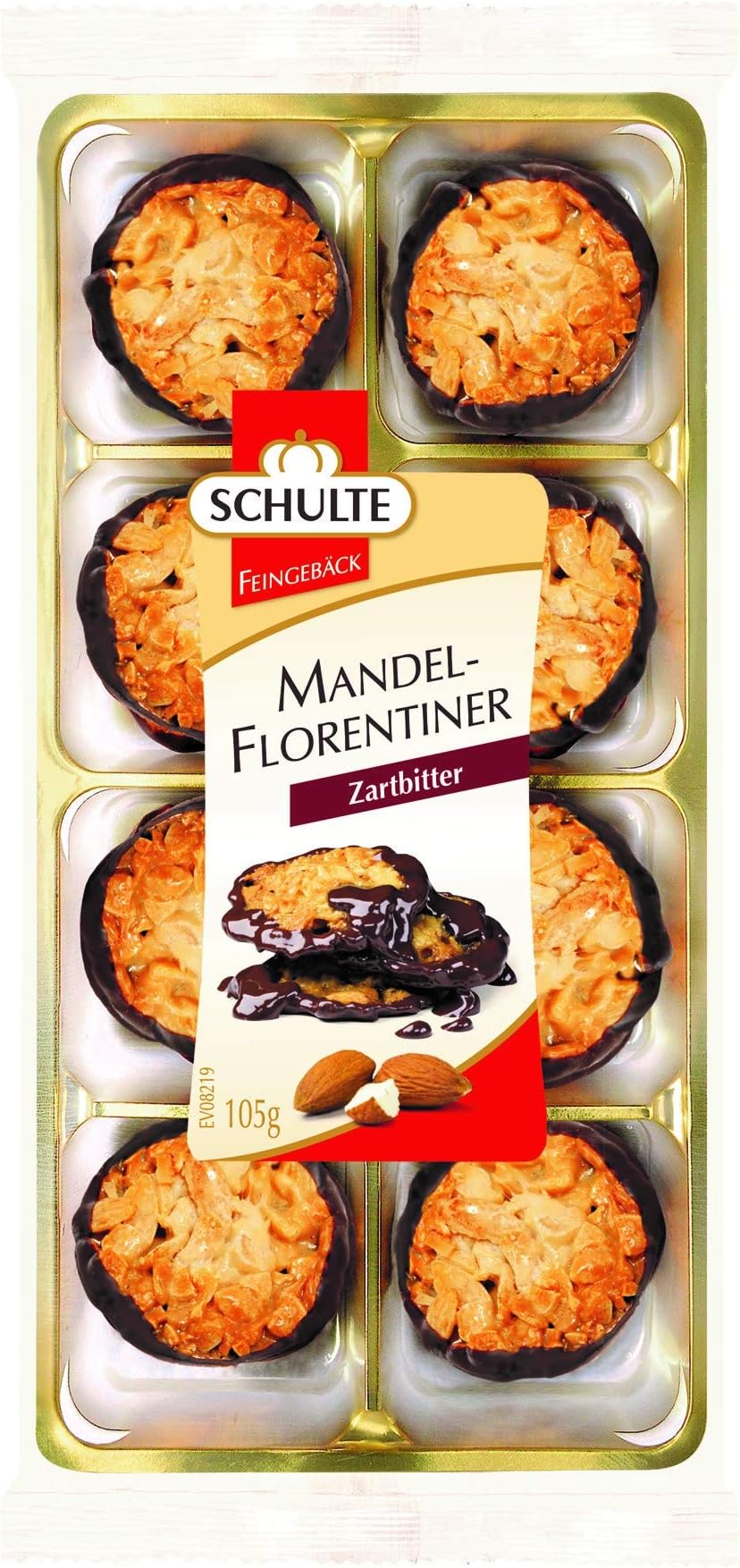 Schulte - Almond-Florentine Bittersweet (Mandel-Florentiner Zartbitter) | Total Weight 105 Grams