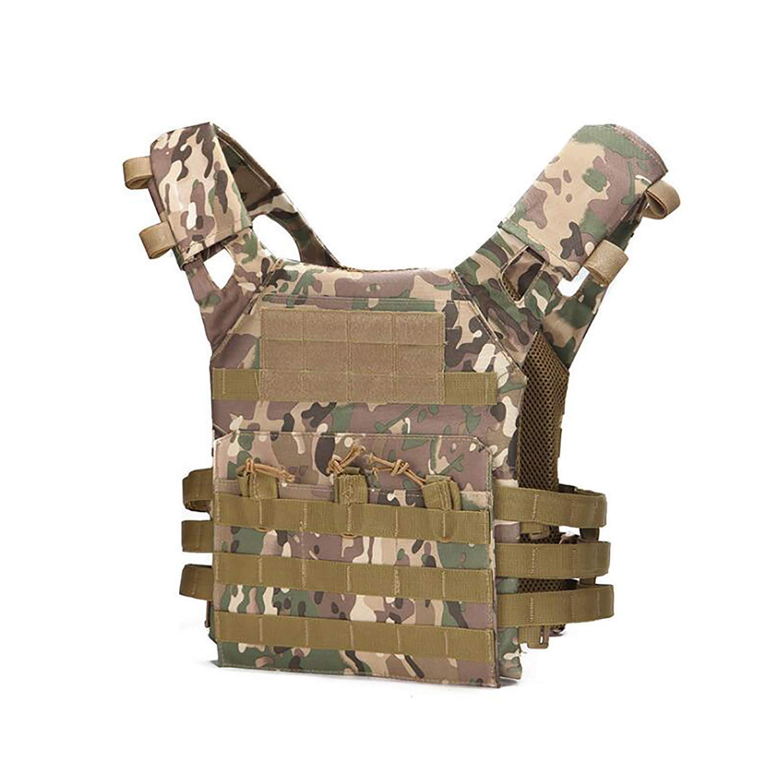 Blanketswarm Chaleco táctico, chaleco de combate de camuflaje ajustable, juego de campo Cs al aire libre, chaleco modular de asalto para entrenamiento de combate protector para adultos