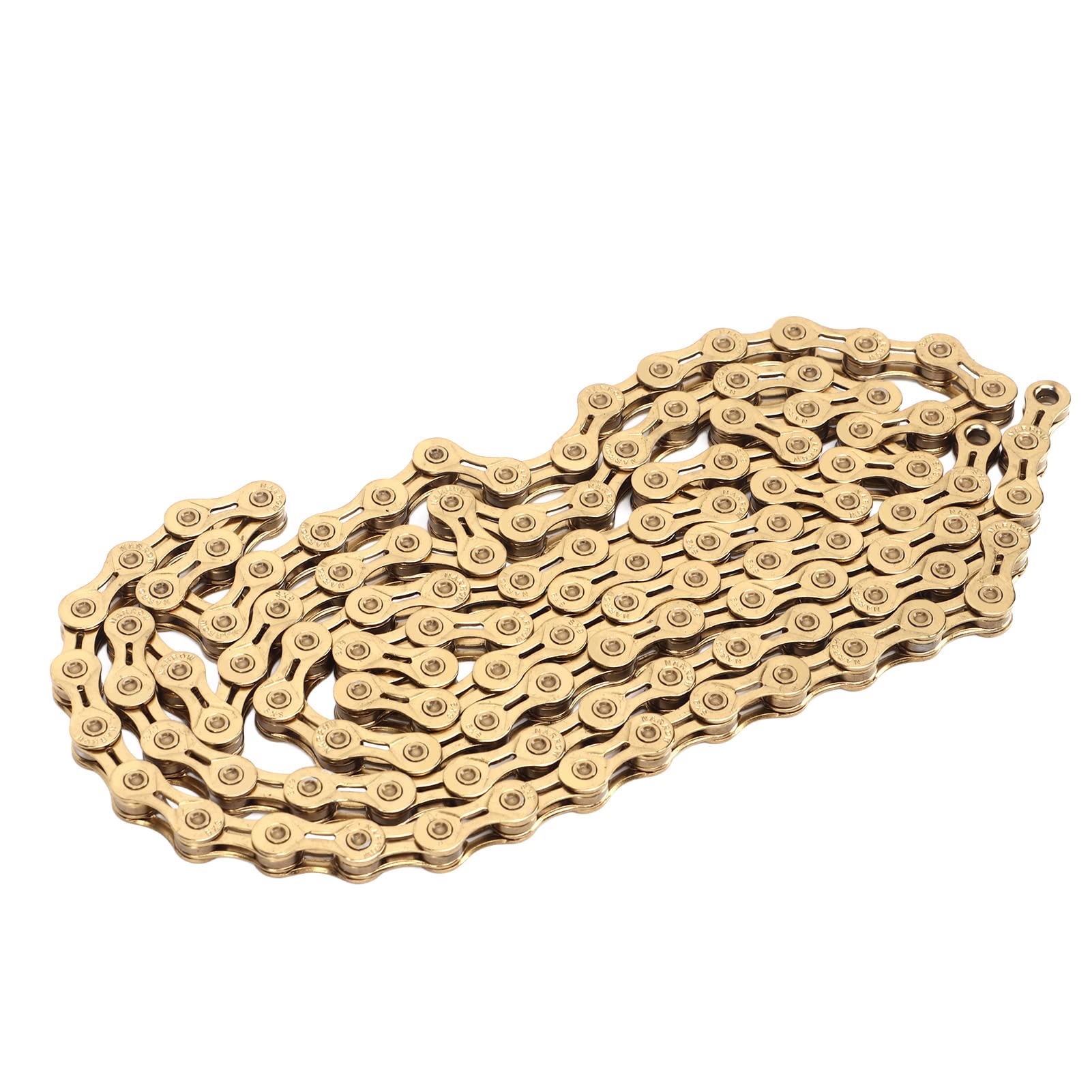 Catena di biciclette a 9 velocità in acciaio carbone durevole per biciclette ad alte prestazioni per mountain bike road color oro leggero 327 g