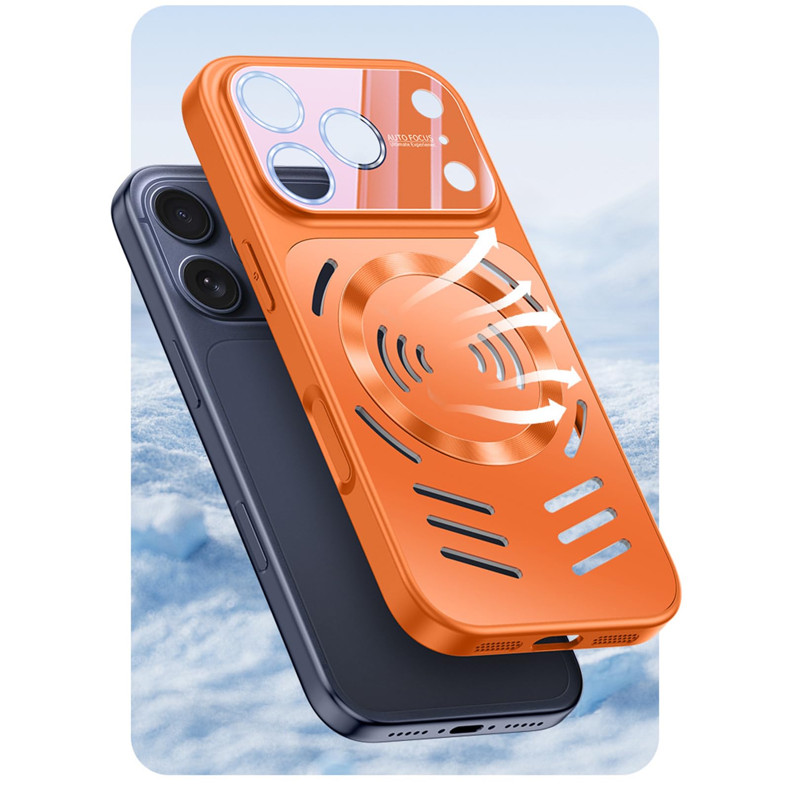 Cover Magnetica per iPhone 17 PRO Max/17 Pro/17, Dissipazione del Calore Sottile Antiurto Custodia Protezione Completa della Fotocamera,d'oro,17 PRO Max