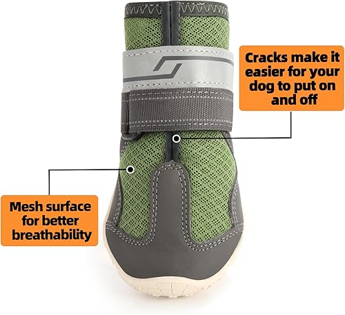 Miniatura 5 de Zapatos para perros pequeños botas transpirables para perros medianos, protectores de patas para pavimento caliente de verano, nieve de invierno,