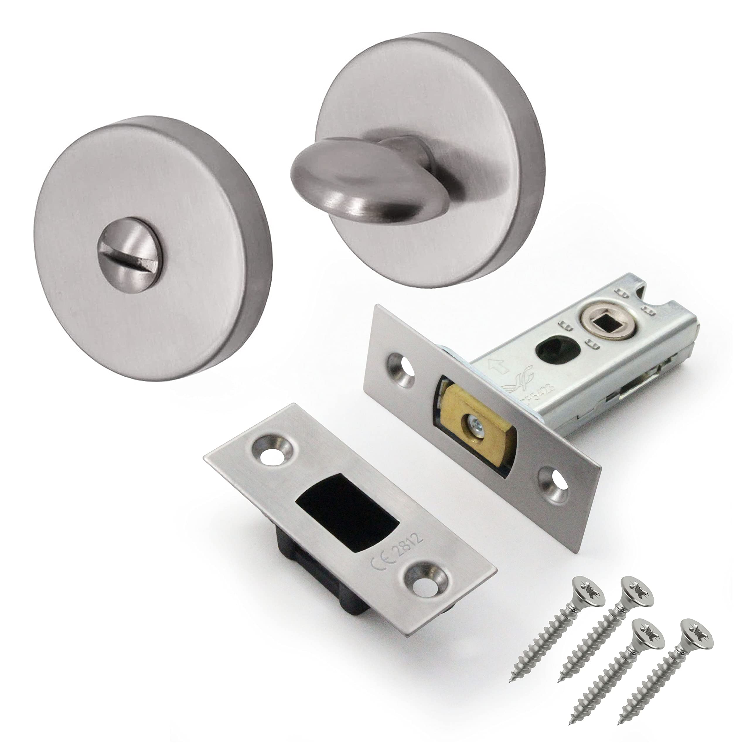 EAI Tubular Deadbolt Bathroom Kit | 76mm Case 57mm Backset | Satin Stainless