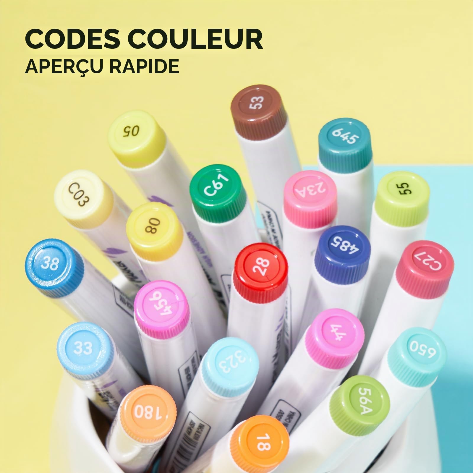 Arrtx Marqueurs acryliques 60 C, couleurs scéniques, pointe pinceau, encre à base d'eau, stylos de peinture résistants à l'eau, marqueurs d'art pour peinture sur roche, pierre, bois, céramique, toile