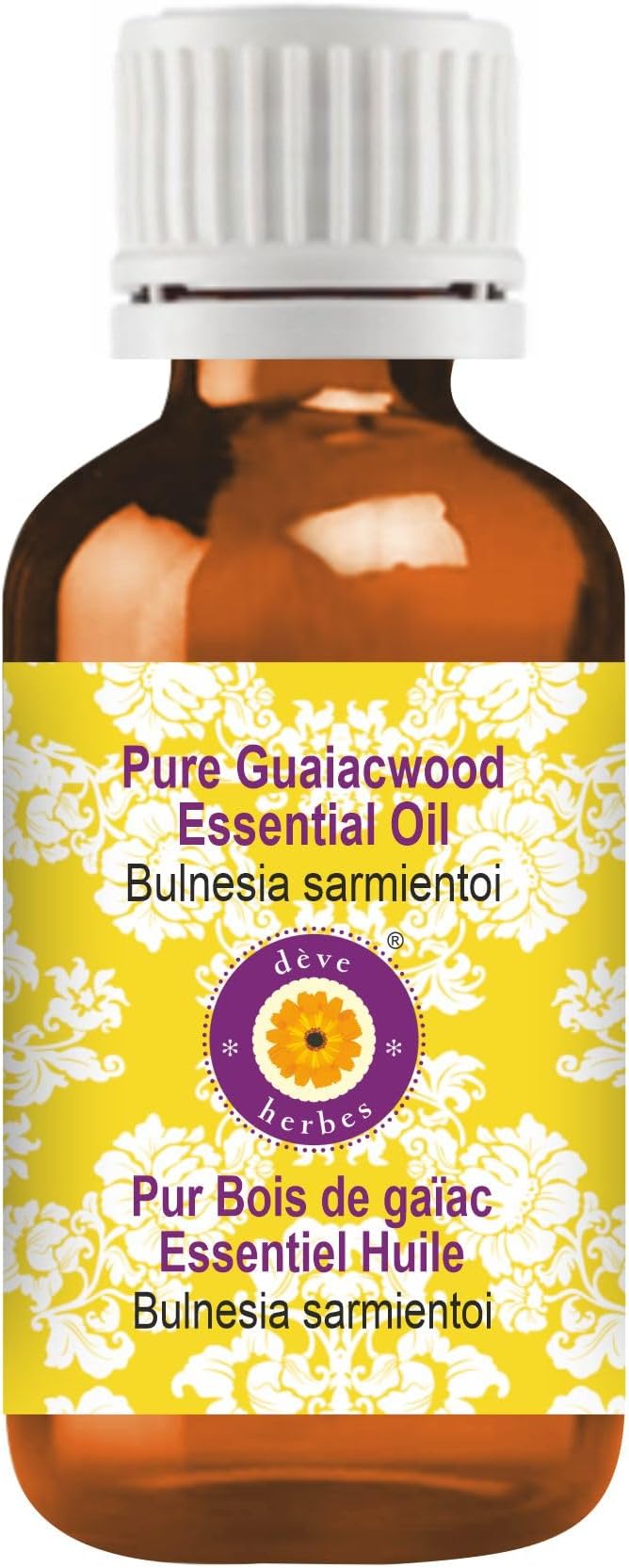 Deve Herbes Pure Guaiacwood Essential Oil (Bulnesia sarmientoi) Steam Distilled 30ml (1 oz)