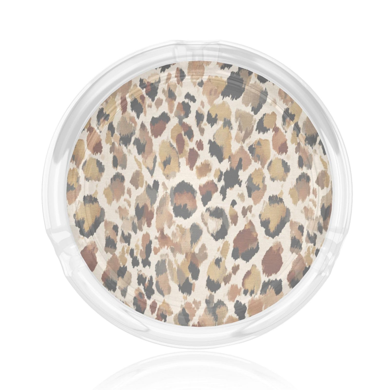 Leopard Skin Pattern Glass Ashtray For Cigarettes Ash Trays Case For Home Office Decor
