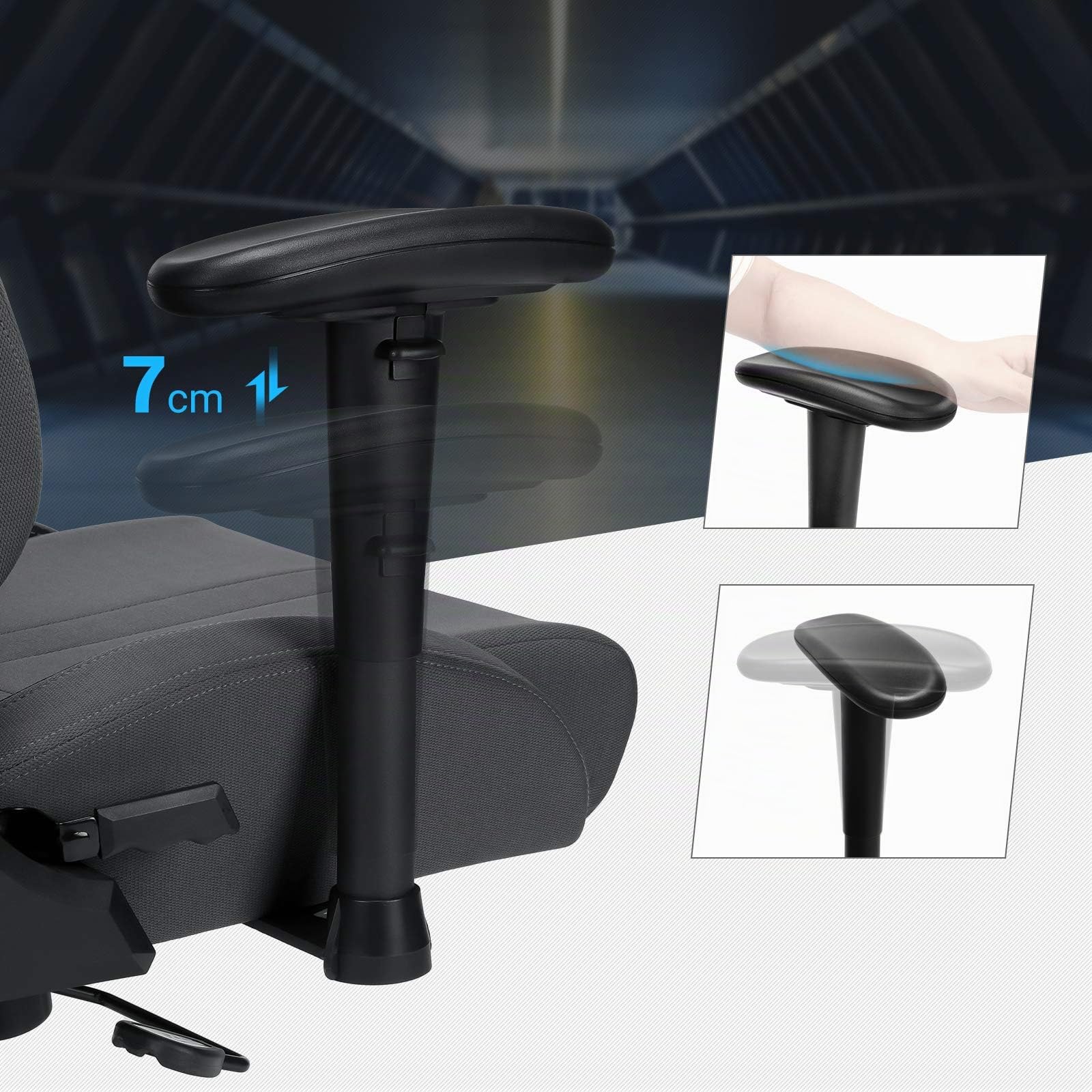 SONGMICS Chaise Gamer Fauteuil de Bureau Chaise pour Ordinateur Hauteur réglable RCG13G