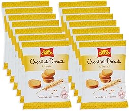 San Carlo - Classic Golden Croutons 75 g - Simple and Crispy [Box of 14 Packs]