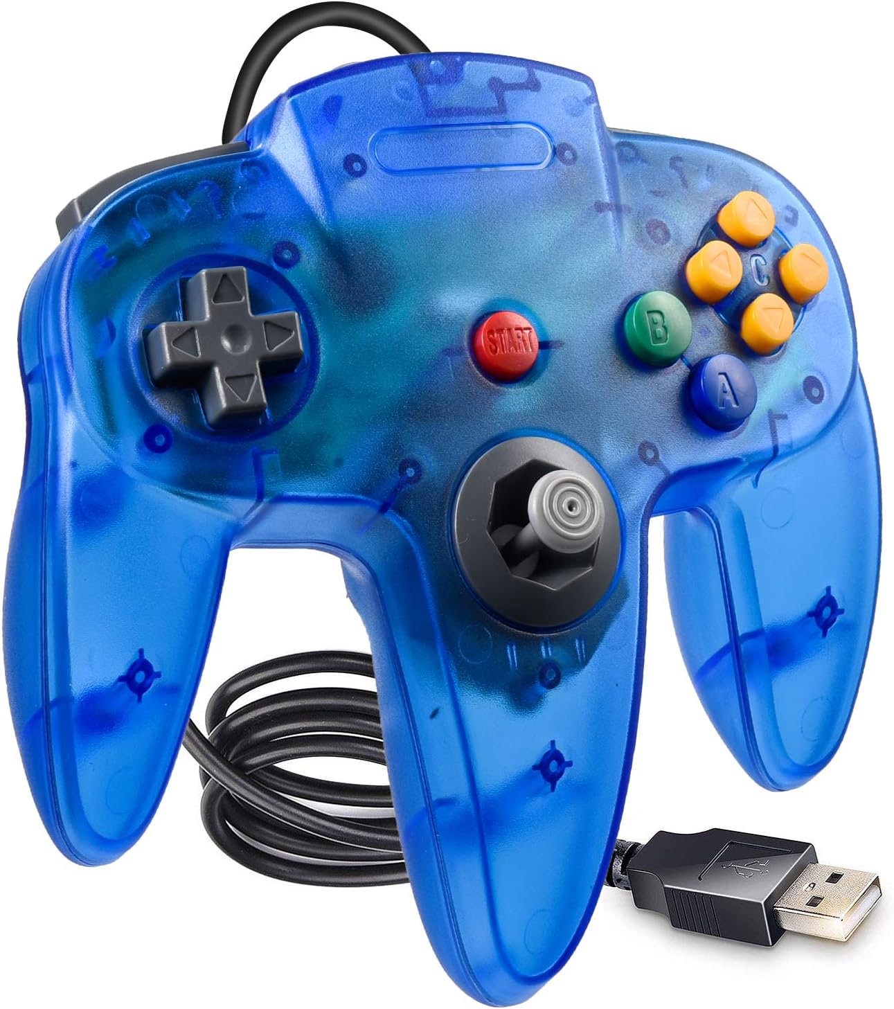 KIWITATA Classic N64 USB Controller for PC, Wired N64 Remote Game Pad Joypad Controller for Windows 7 8 11 & MAC & Raspberry Pi