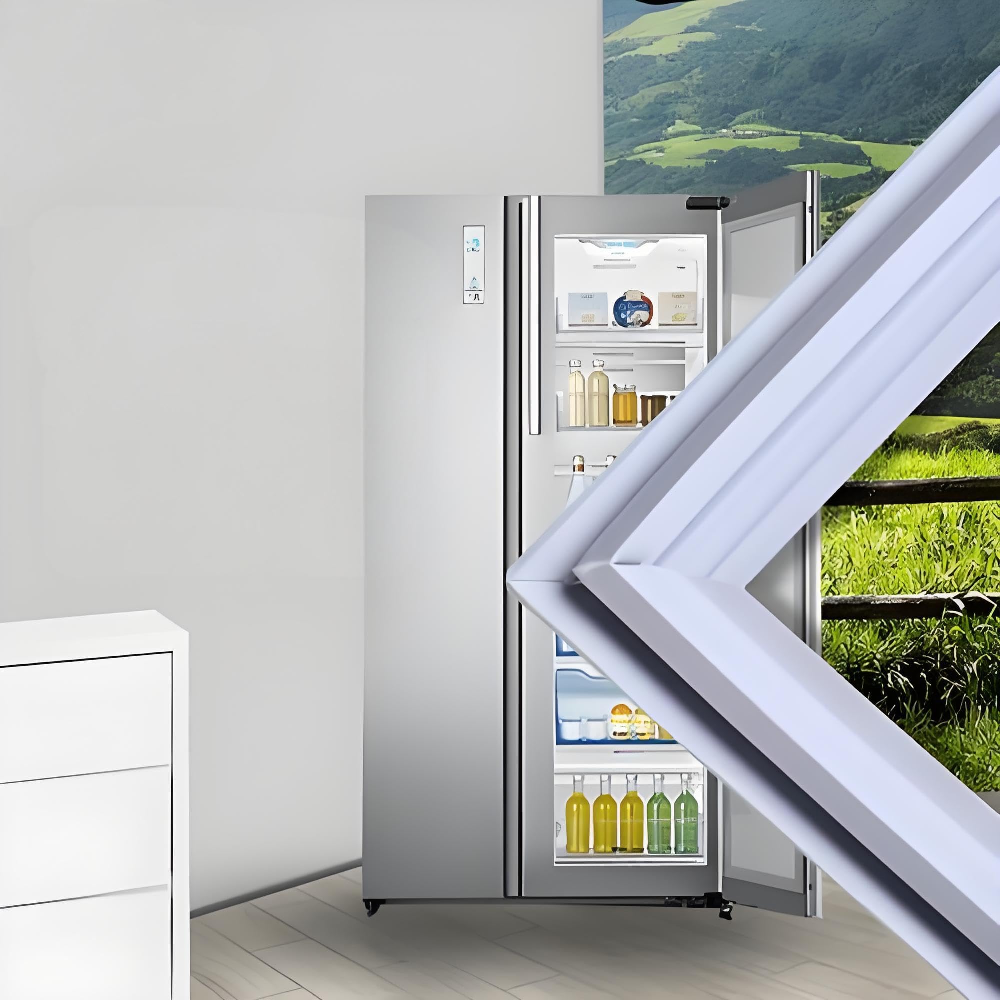 Jiezm One Color Universal Refrigerator Freezer Door Seal Gasket, Magnetic Strip Inside, No Need To Cut, Custom Made To Your Size