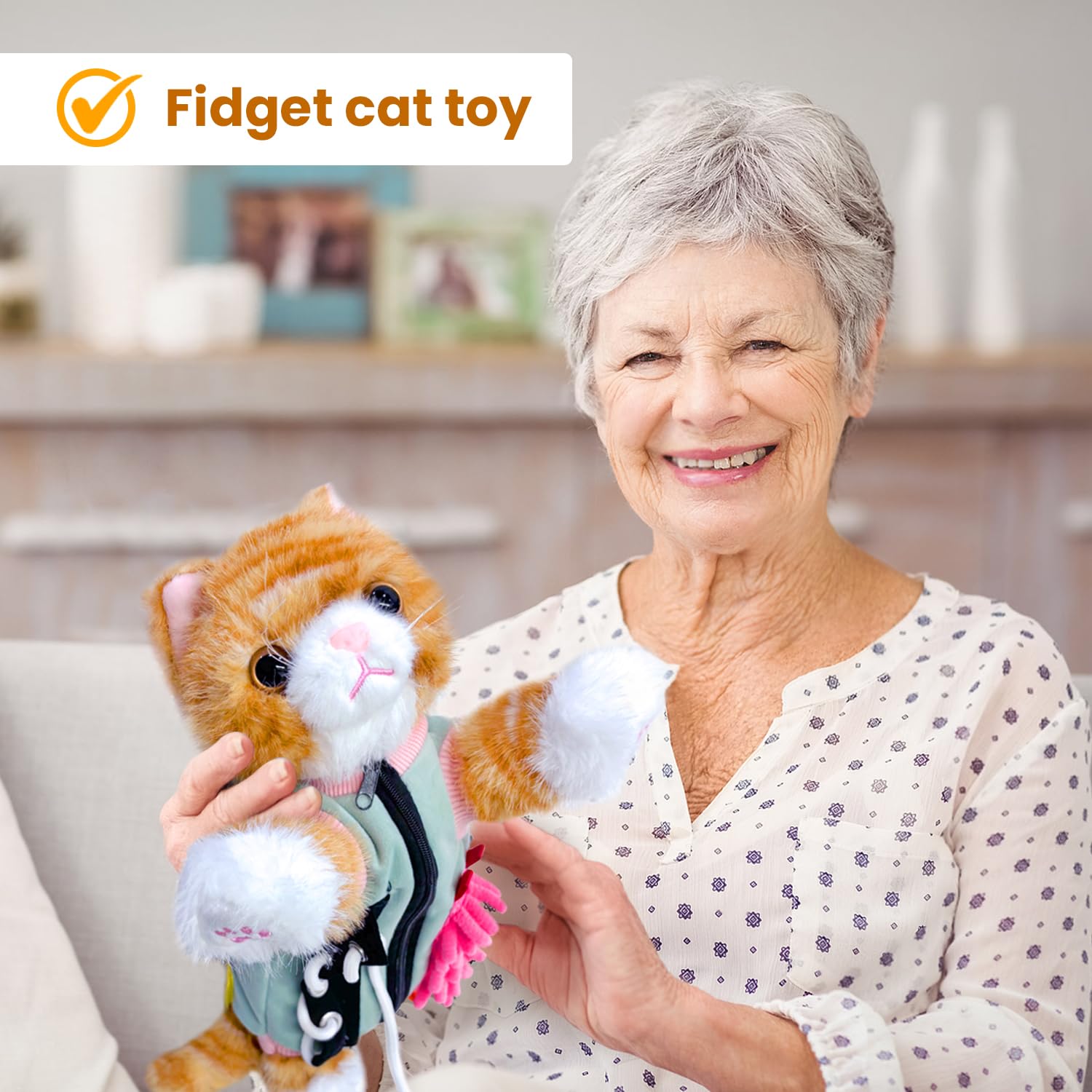 Fidget Blanket for Dementia Fidget Cat Blanket for Elderly Fidget Sensory Cat Blanket for Seniors with Alzheimer’s - Image 4