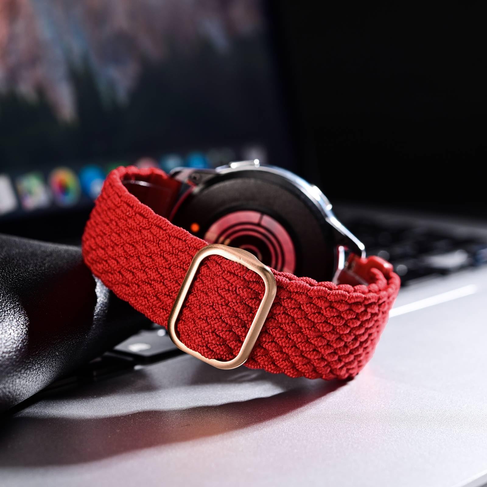 Bracelet de montre en nylon tressé à boucle unique Anbeer, extensible à dégagement rapide