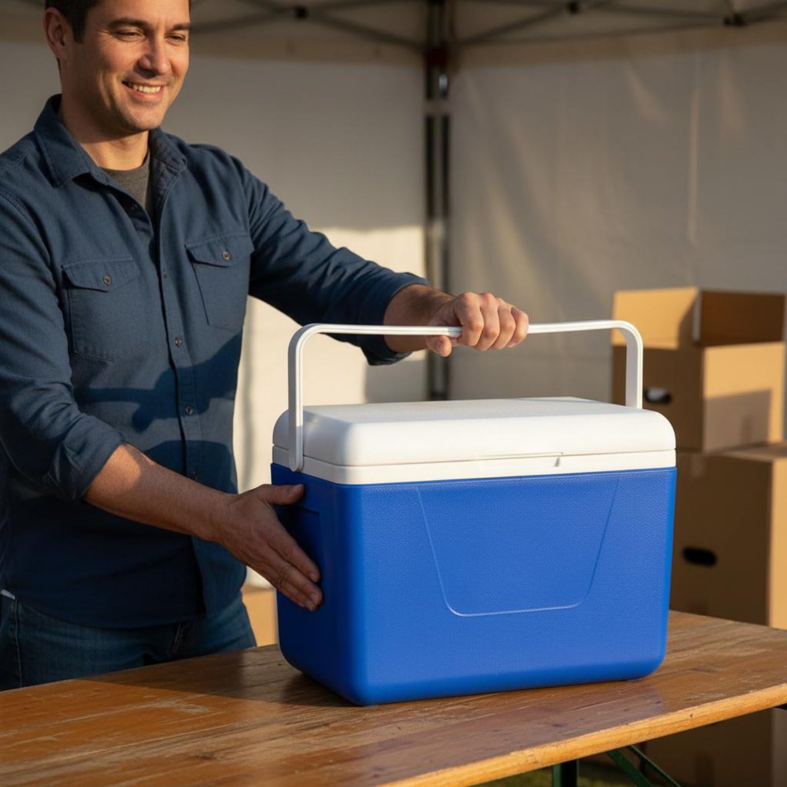 Qianly Cassa Termica da Trasporto Uso Caldo e Freddo Contenitore Isotermico per Alimenti Materiale Resistente Box Frigo Rigido per Consegna Cibo, Auto, Pesca
