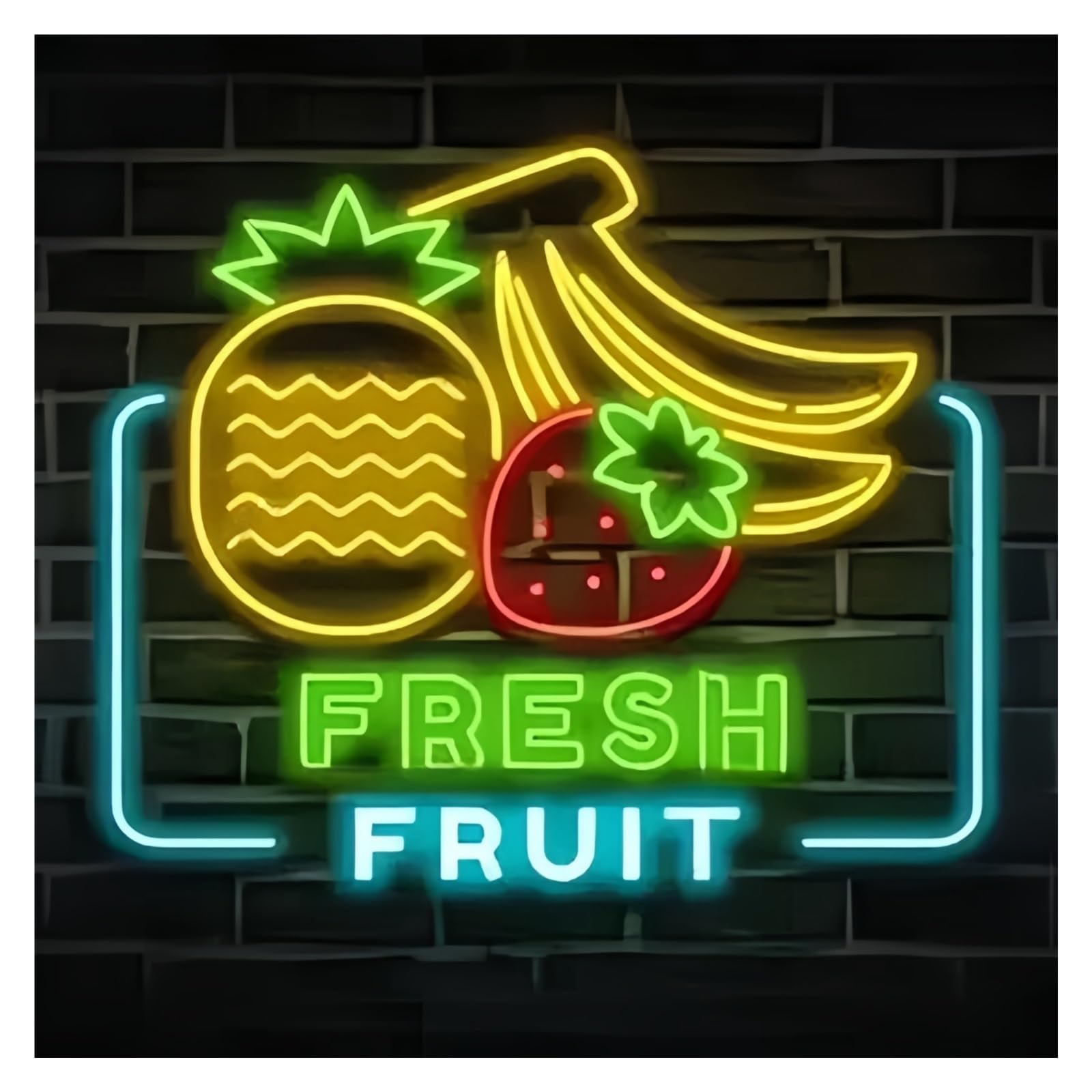 LEMST Signs Lamp Fresh Fruit Neon Sign USB Powered Adjustable Brightness Neon Lights Suitable for Hung On The Door Wall and Balconies 20cmx30cm