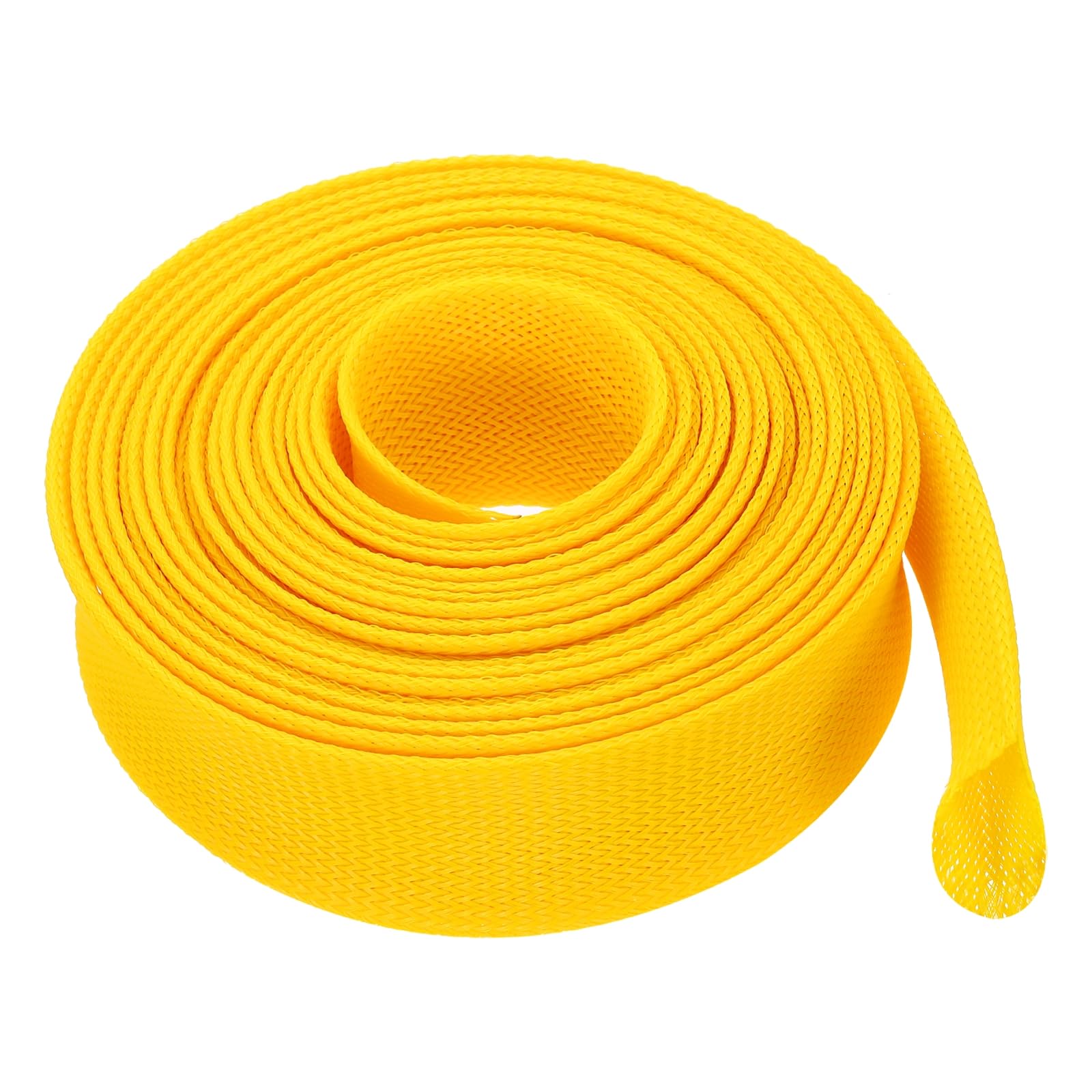 sourcing map Expandable Sleeving, 2-inch 25ft Cable Sleeve, Yellow