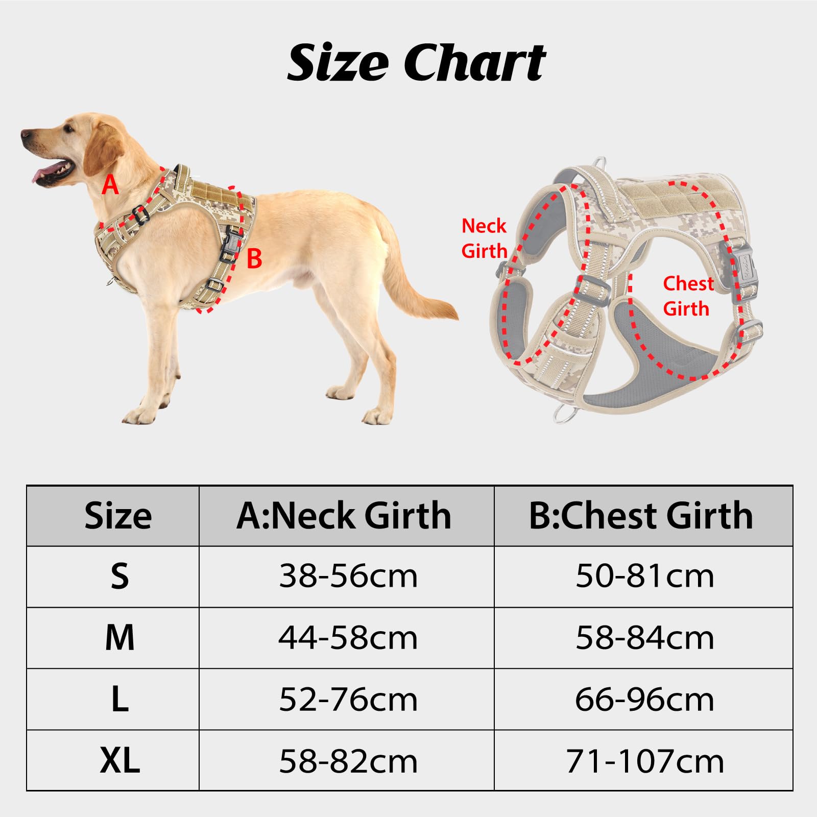 HEELE Dog Harness, Tactical Dog Harness with Molle Panel - Image 3
