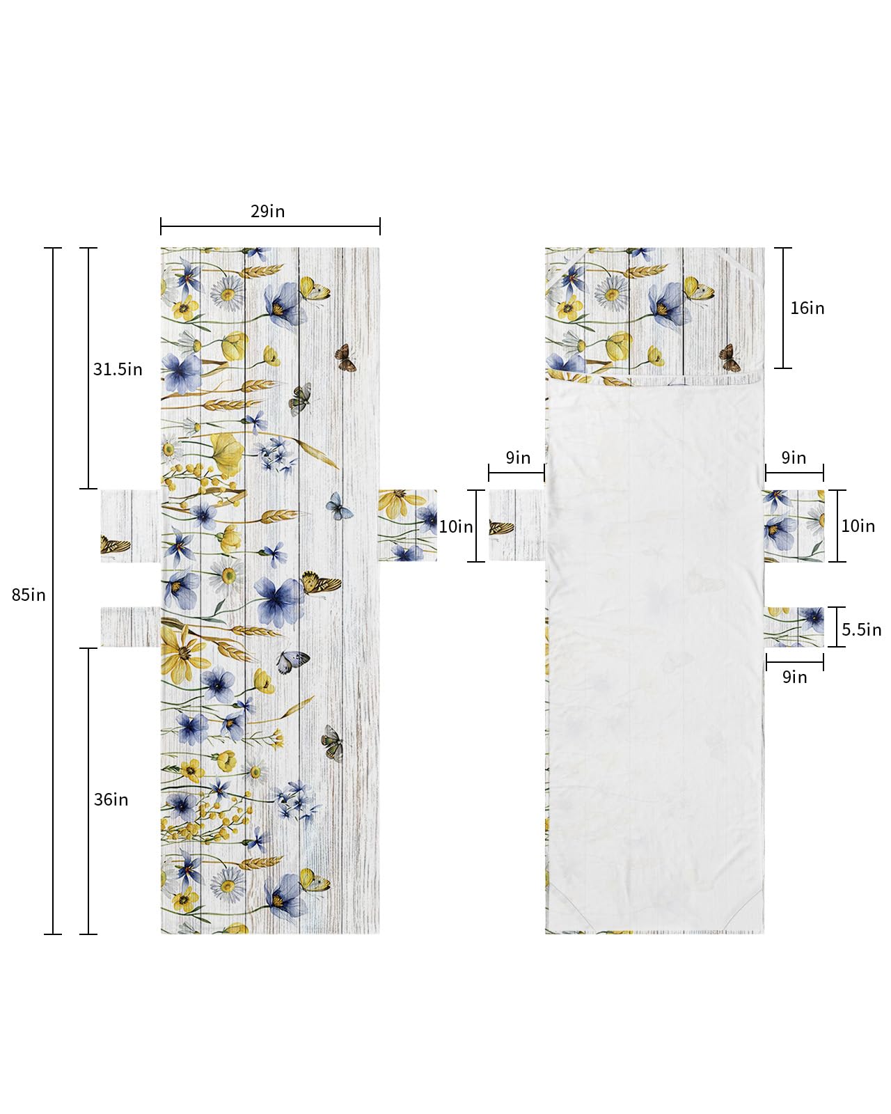 Butter-flt Flower, Beach Lounge Chair Towel Cover, Soft Chaise Lounge Towel with Side Pockets Patio Pool Chairs Cover for Beach/Pool Sunbathing 29x85 Autumn Leaves Blue Yellow Farmhouse