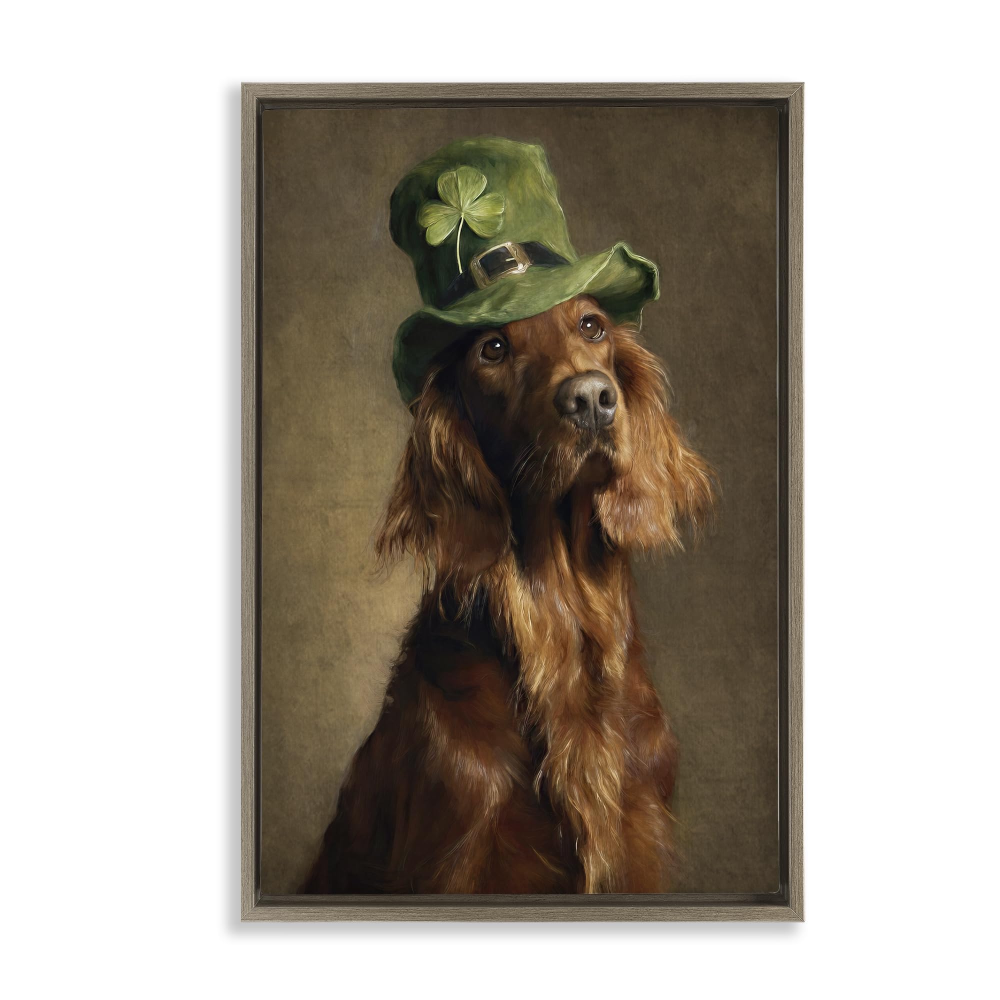 Stupell Industries 'The Irish Setter Portrait', Floating Frame Canvas Art, Brown, 21 x 31 Inches, Easy to Hang and Sturdy, Made in USA, by Tina LeCour