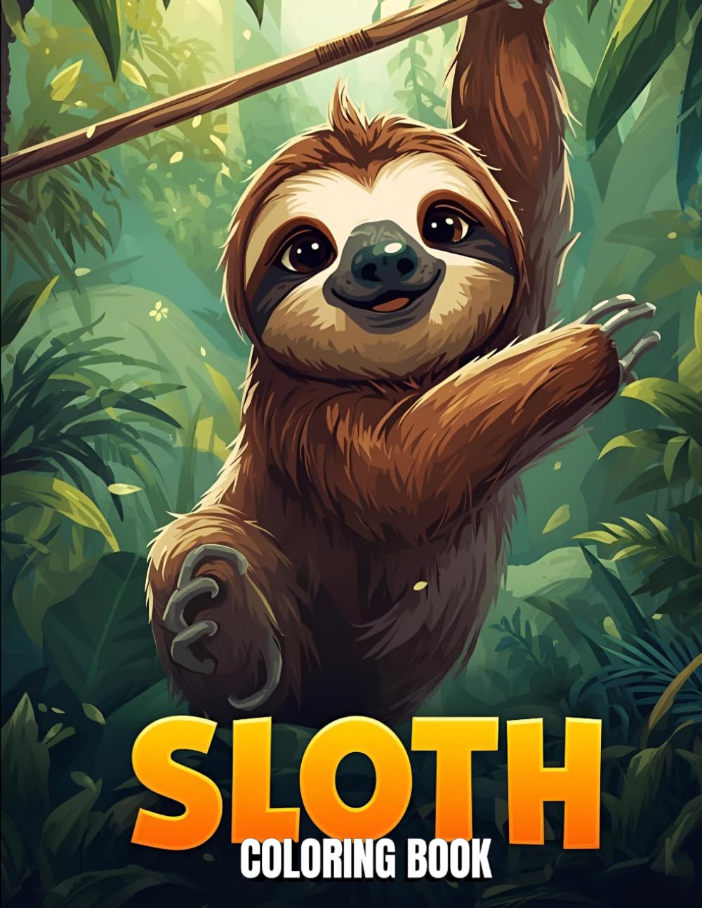 Sloth Coloring Book: Cute Jungle Animal Coloring Illustrations For Both Kids And Adults