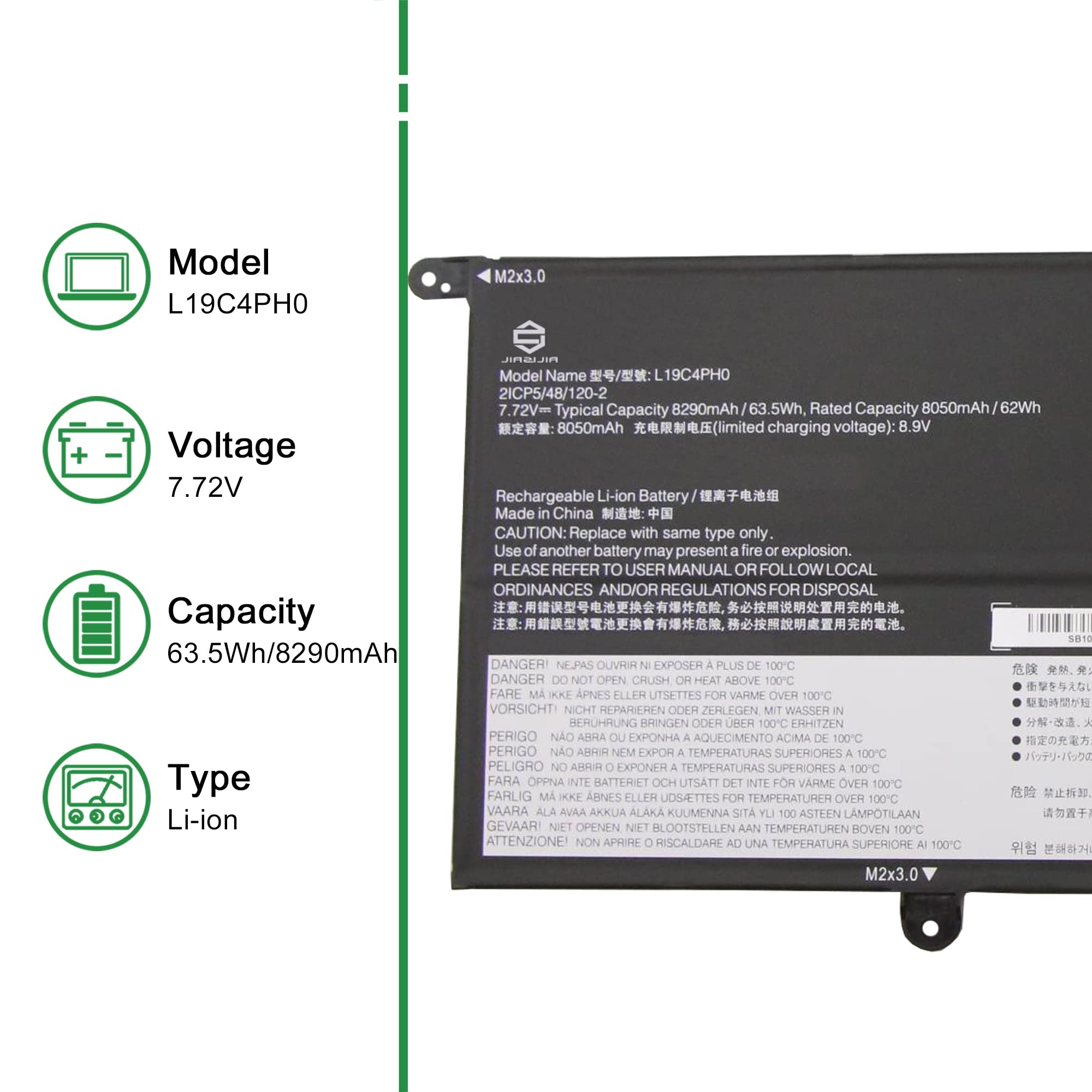 Amazon.com: JIAZIJIA L19C4PH0 Laptop Battery Replacement for