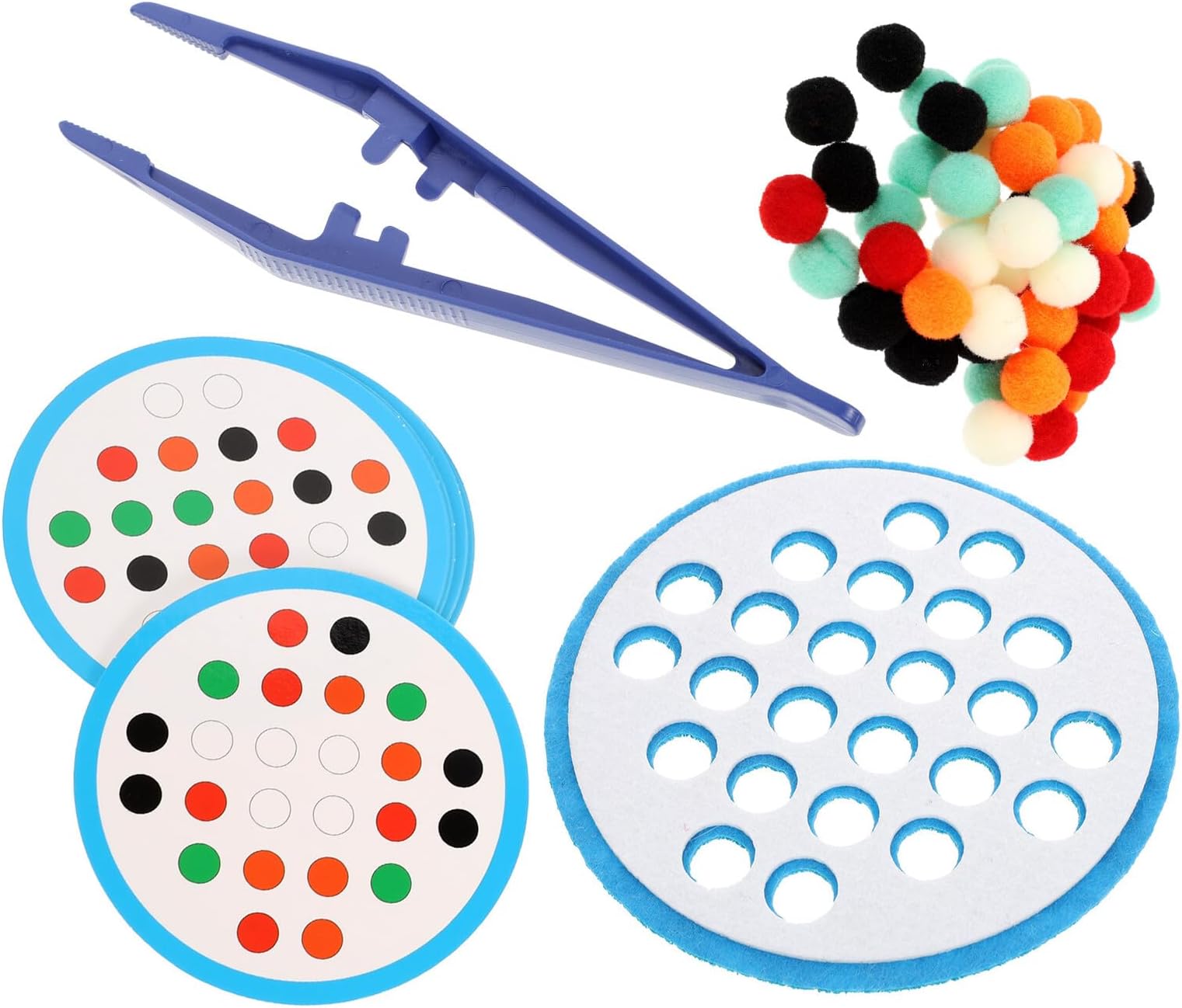 CLISPEED Educational Interactive Tabletop Fuzzy Balls Game Set for Brain Training Intellectual Balls Matching Playthings for Preschool and School Use