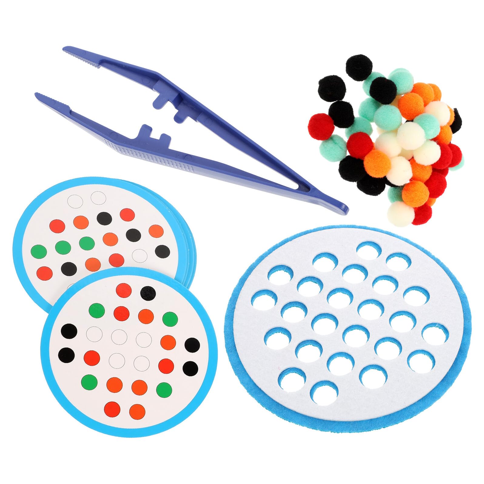 CLISPEED Educational Interactive Tabletop Fuzzy Balls Game Set for Brain Training Intellectual Balls Matching Playthings for Preschool and School Use