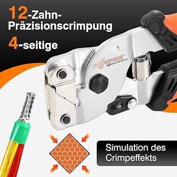 KF CPTEC Crimping Pliers Wire End Ferrules 0.25-10mm² Self-Adjusting Square Pressing