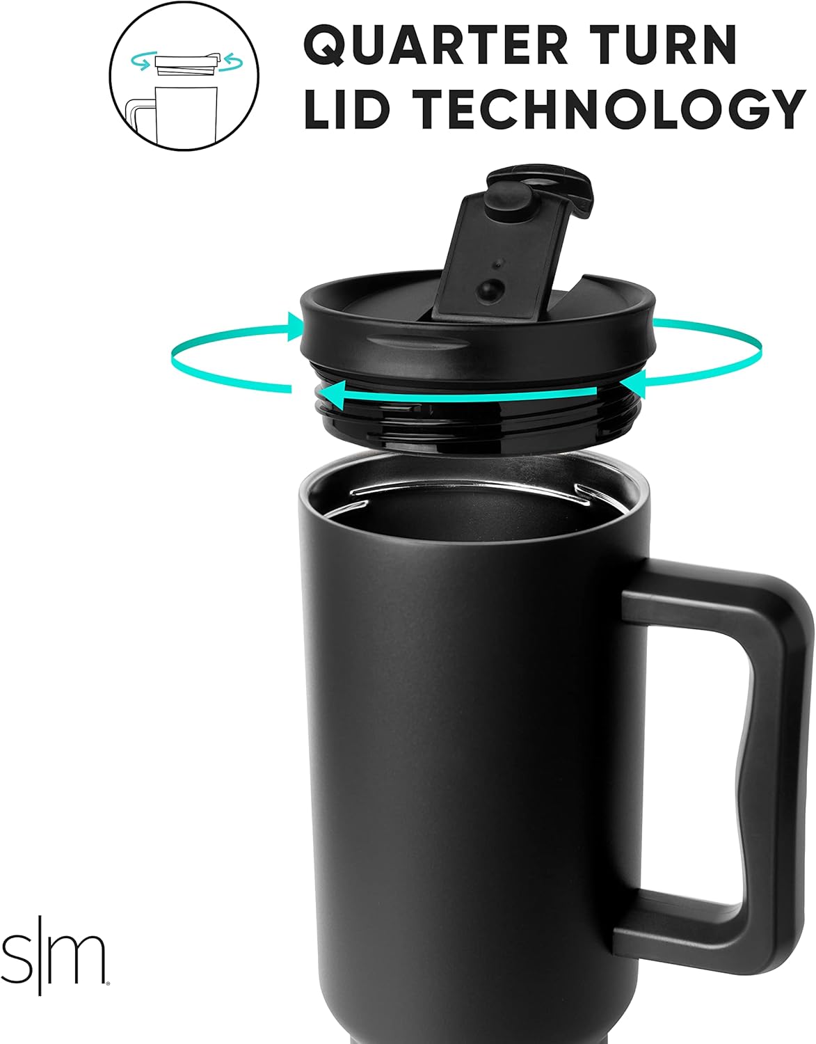 Simple Modern Tumbler Flip Lid | Reusable Replacement ONLY Fits Simple Modern | Stainless Steel Trek Travel Coffee Mug Water Bottle | Trek Collection | Winter White