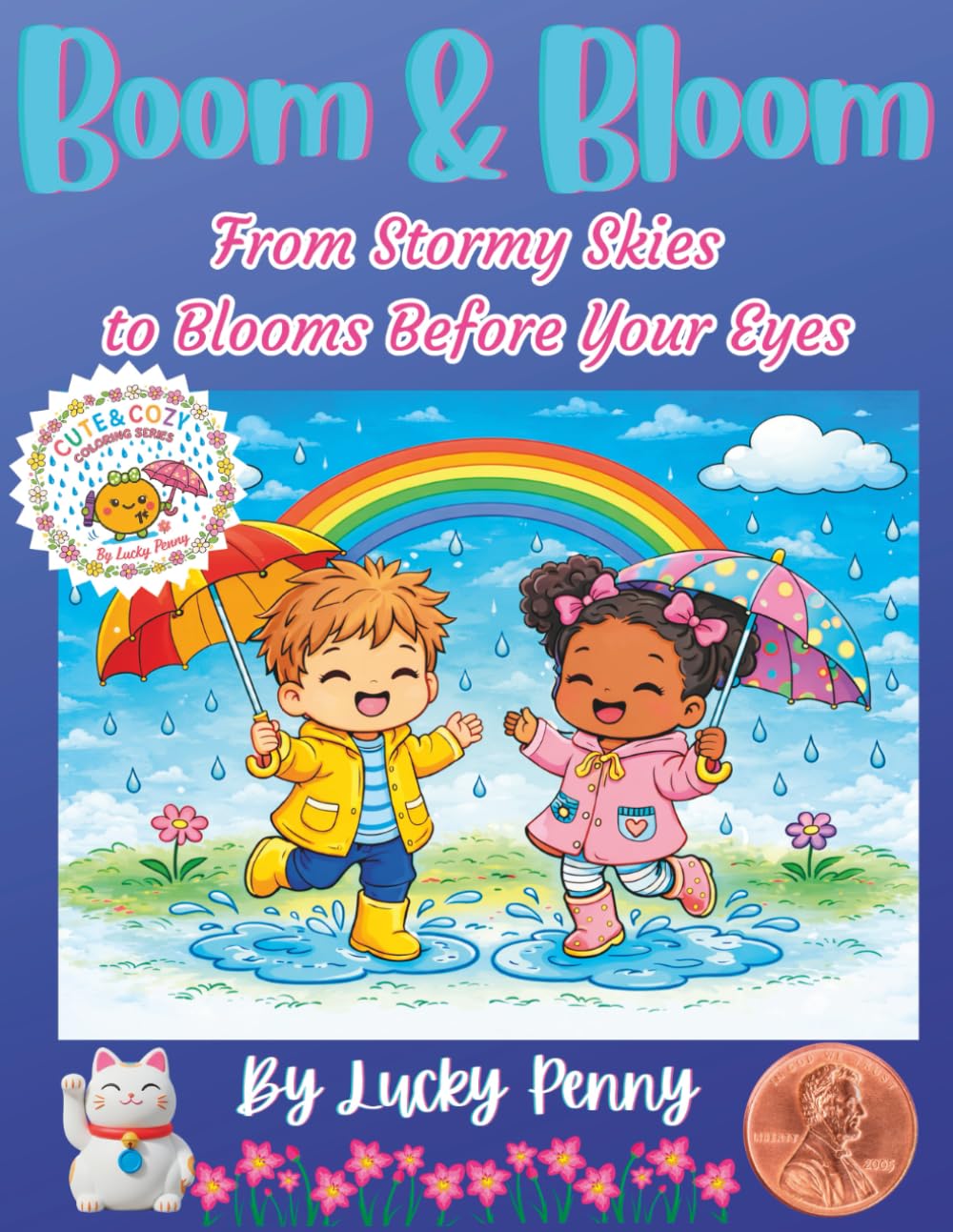Boom & Bloom: From Stormy Skies to Blooms Before Your Eyes (Cute & Cozy Coloring Series By Lucky Penny)