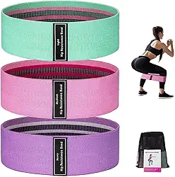 Kit 3 Faixas Hip Mini Band Tecido Elástico Premium – Para Exercícios em Casa, Pilates, Yoga, Fisioterapia, Academia e Treino Funcional