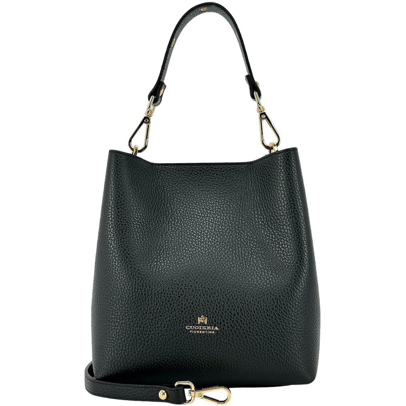 Cuoieria FiorentinaWomen's Bag, Small Alice Bucket, Leather, Black, 22 x 22 x 13 cm