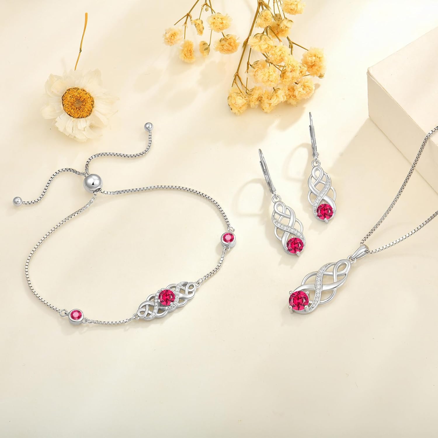 Infinity Celtic Knot Bracelet 925 Sterling Silver Birthstone Bracelet Irish Jewelry for Women - Image 5