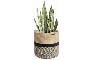 TIMEYARD Sturdy Jute Rope Plant Basket: Beautify Your Home with Modern Rustic Charm