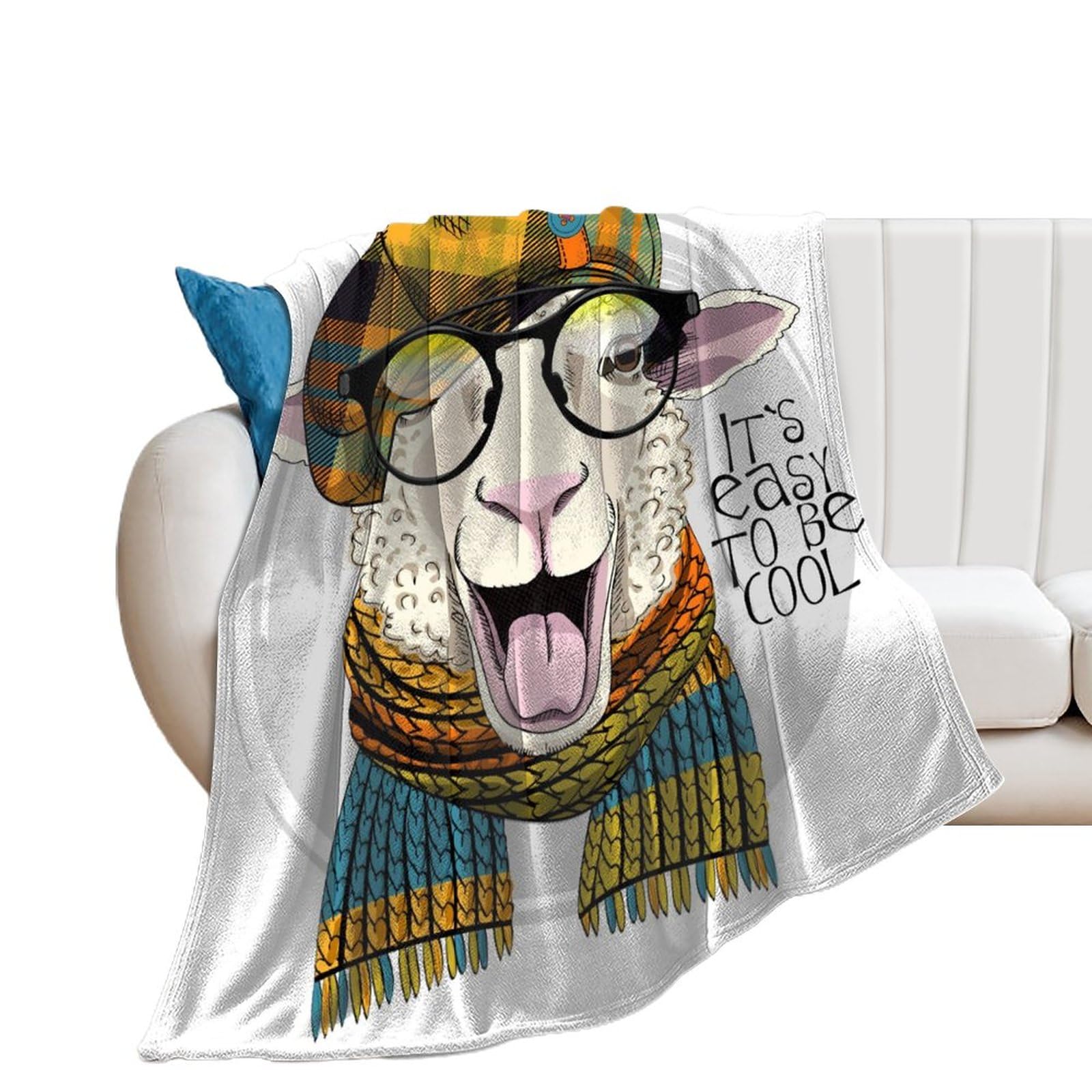 Plaid canapé flanelle haut de gamme effet mouton texturé doux