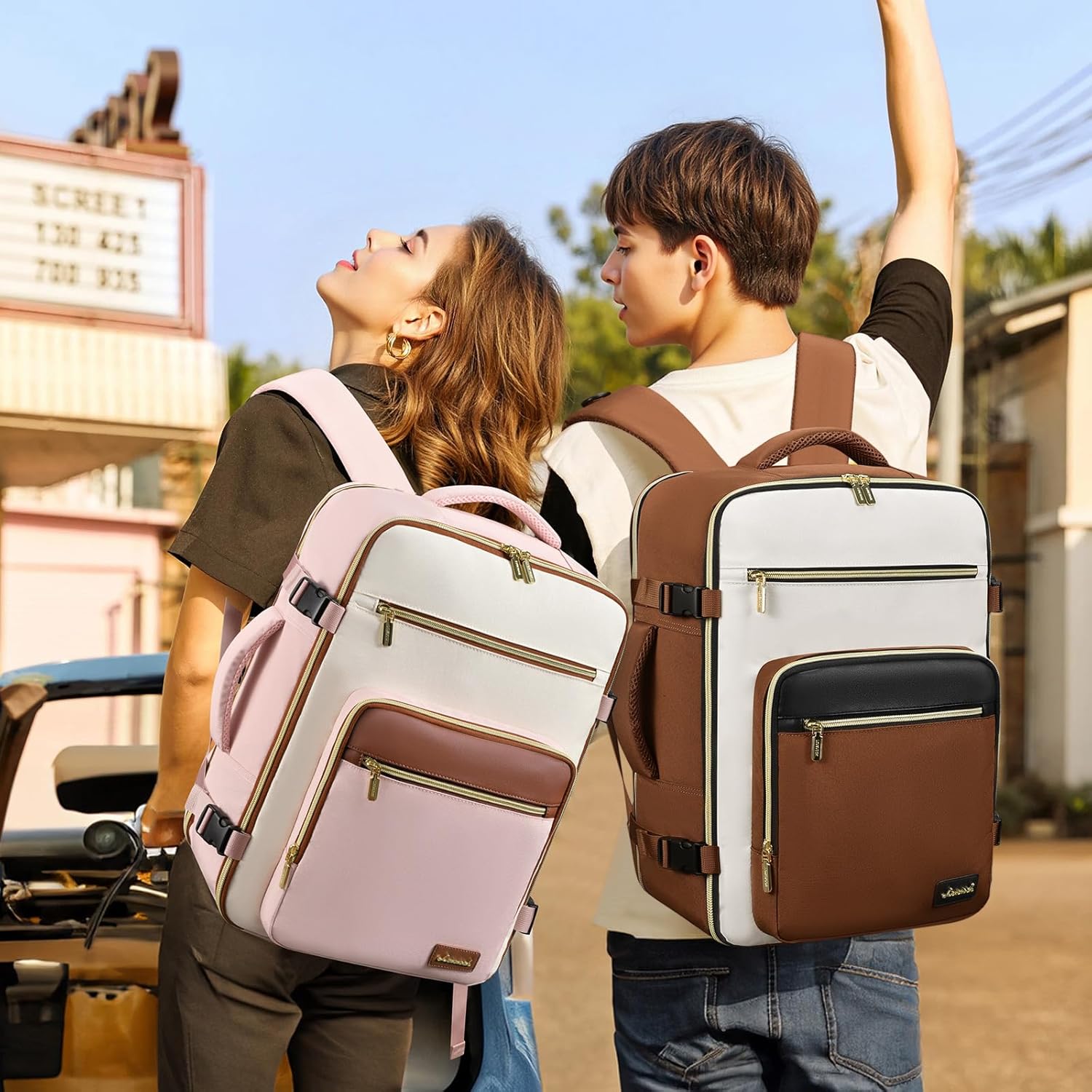 LOVEVOOK Travel Backpack For Women,40L Carry On Backpack Flight Approved,TSA Personal Item Travel Bag Fits 17 Inch Laptop,Business Weekender Overnight Daypack with Toiletry Bag and Cubes - Image 8